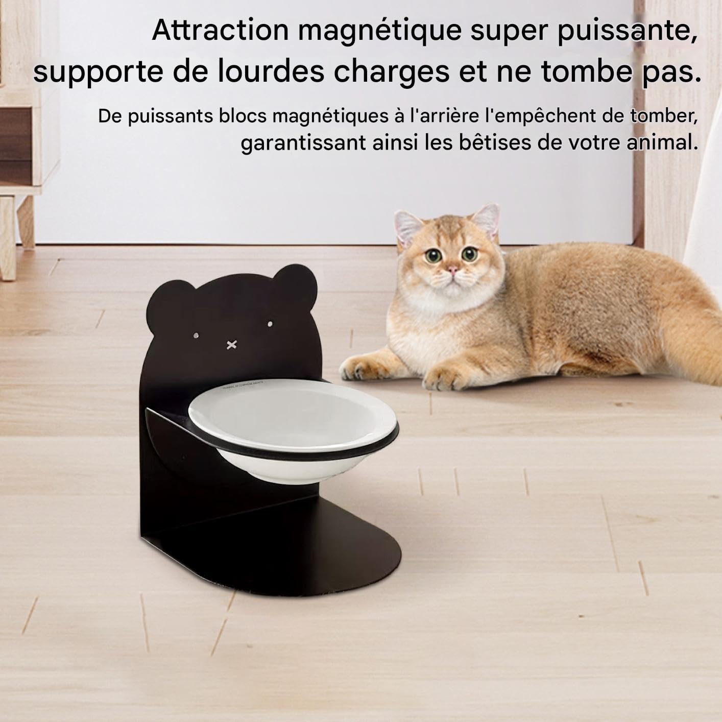 Gamelle pour Chat en céramique Support Repas Incliné Petites Moyennes | Gamelle anti-glouton chat Bol Incliné Céramique Antidéversement pour et Chiot Intérieur