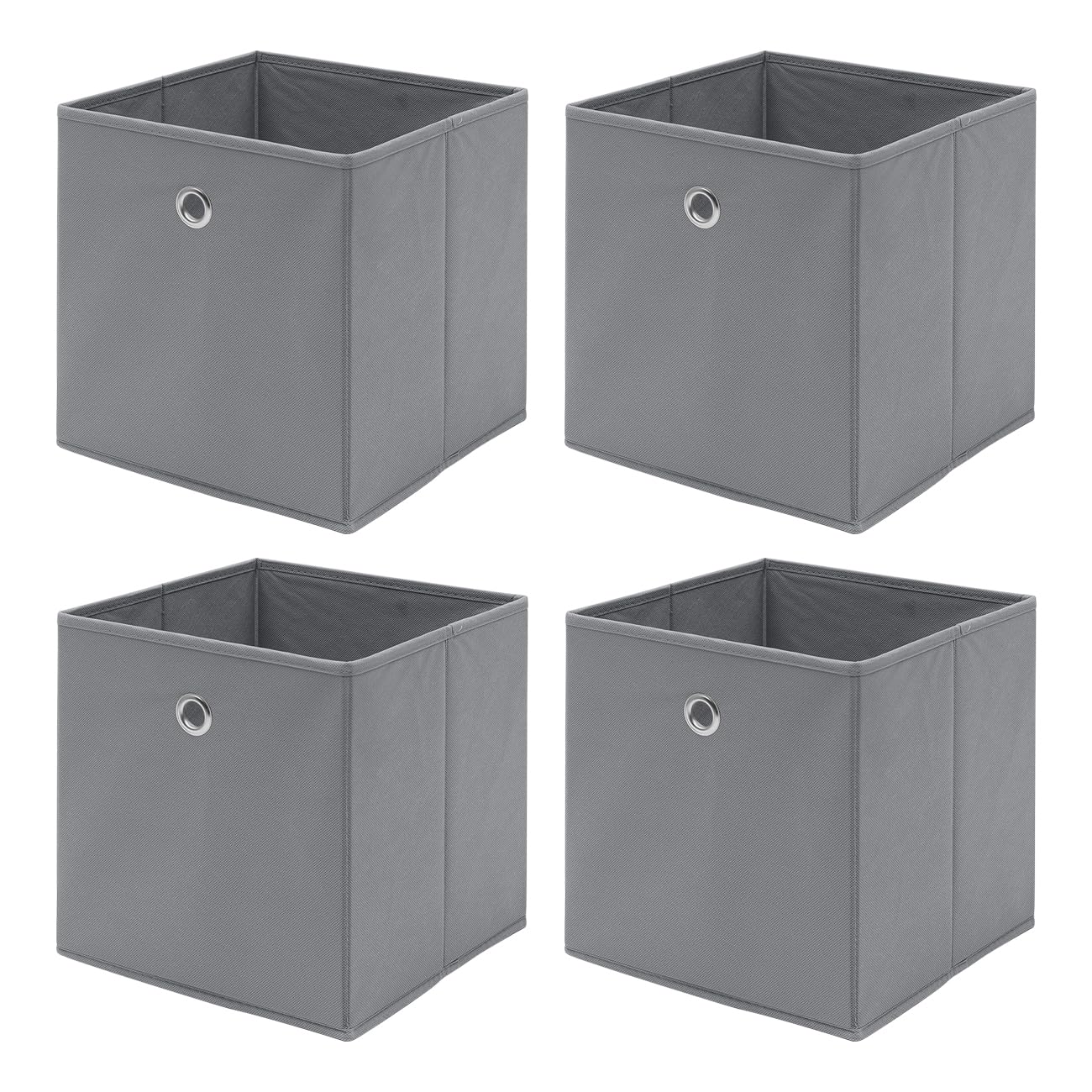 Homullel Foldable Storage Cube Boxes Set of 4, Storage Unit Box with Eyelet, Collapsible Storage Bins Organiser for Shelf Closet Organization