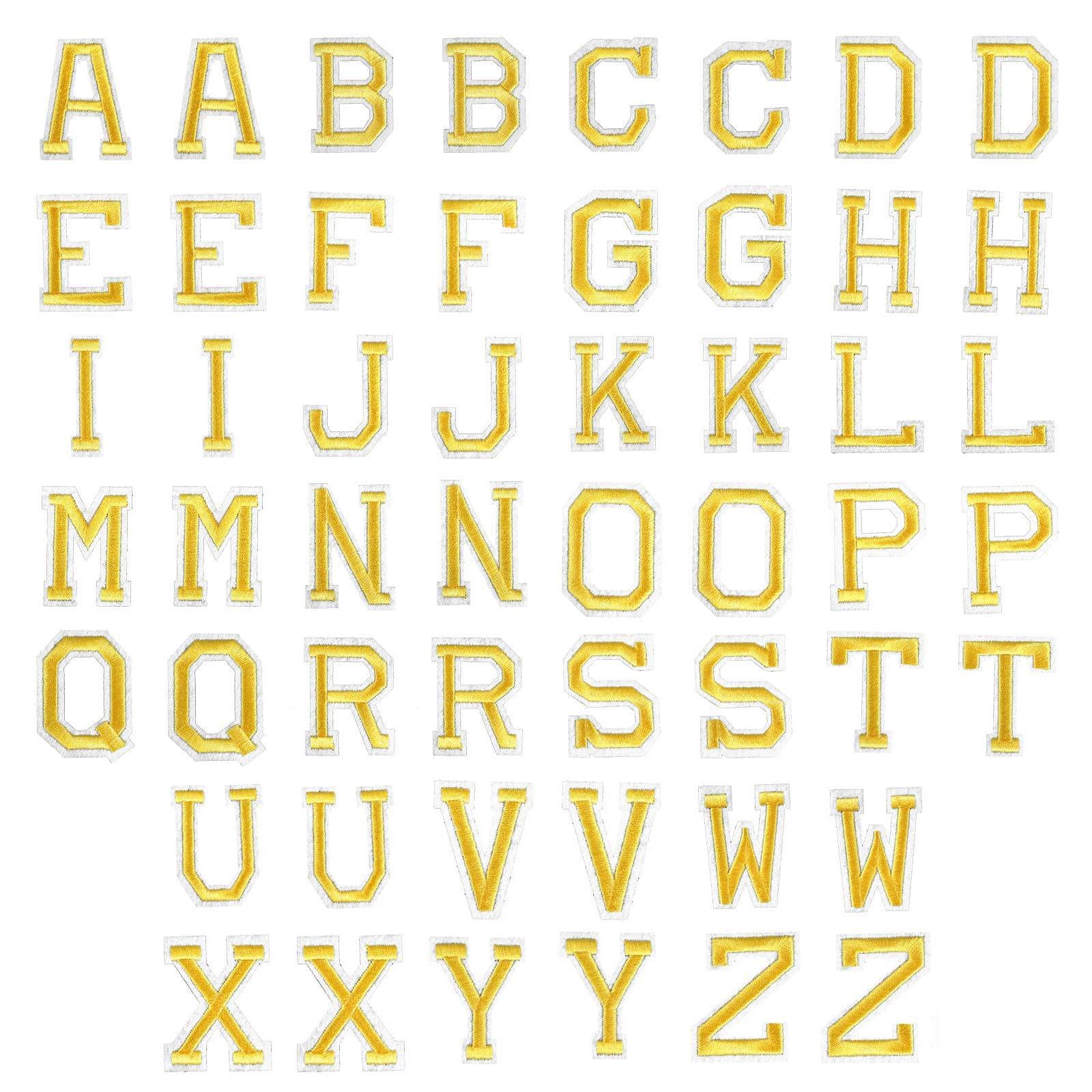 CTRLZS 52Pcs Iron on Letter Patches, Applique Letter Patches, Sew on Letter Embroidered Patches, Alphabet Patches for Clothing