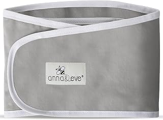 AnnaEve Baby Swaddle Strap Large Grey - 100% Cotton Arms Only Swaddle, No Overheating, Hip-Healthy for Newborns Chest 16-20.5"
