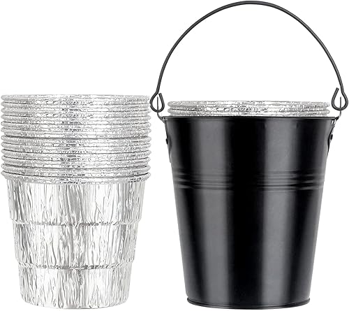 Cubo de grasa para ahumador de pellets con paquete de 20 forros desechables de papel de aluminio para Traeger, Oklahoma Joe's, Pit-Boss, Camp Chef,