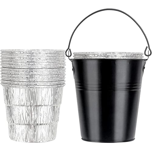 Pellet Smoker Grill Drip Grease Bucket with 20-Pack Disposable Foil Bucket Liners for Traeger, Oklahoma Joe's, Pit-Boss, Camp Chef and More Pellet Grills Grease & Drip Pan Liner