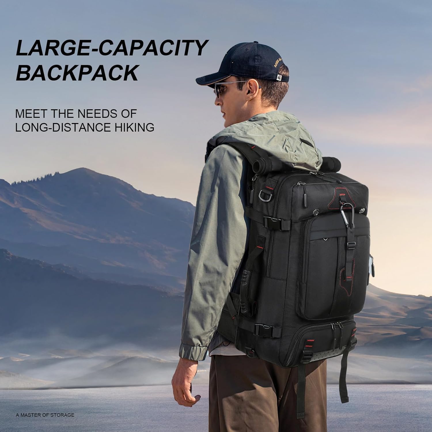 Travel Backpack for Men & Women, Large Capacity Carry On Backpack Durable Convertible Duffle Bag Fit for 15.6 Inch Laptop (Medium(60L)) - Image 6