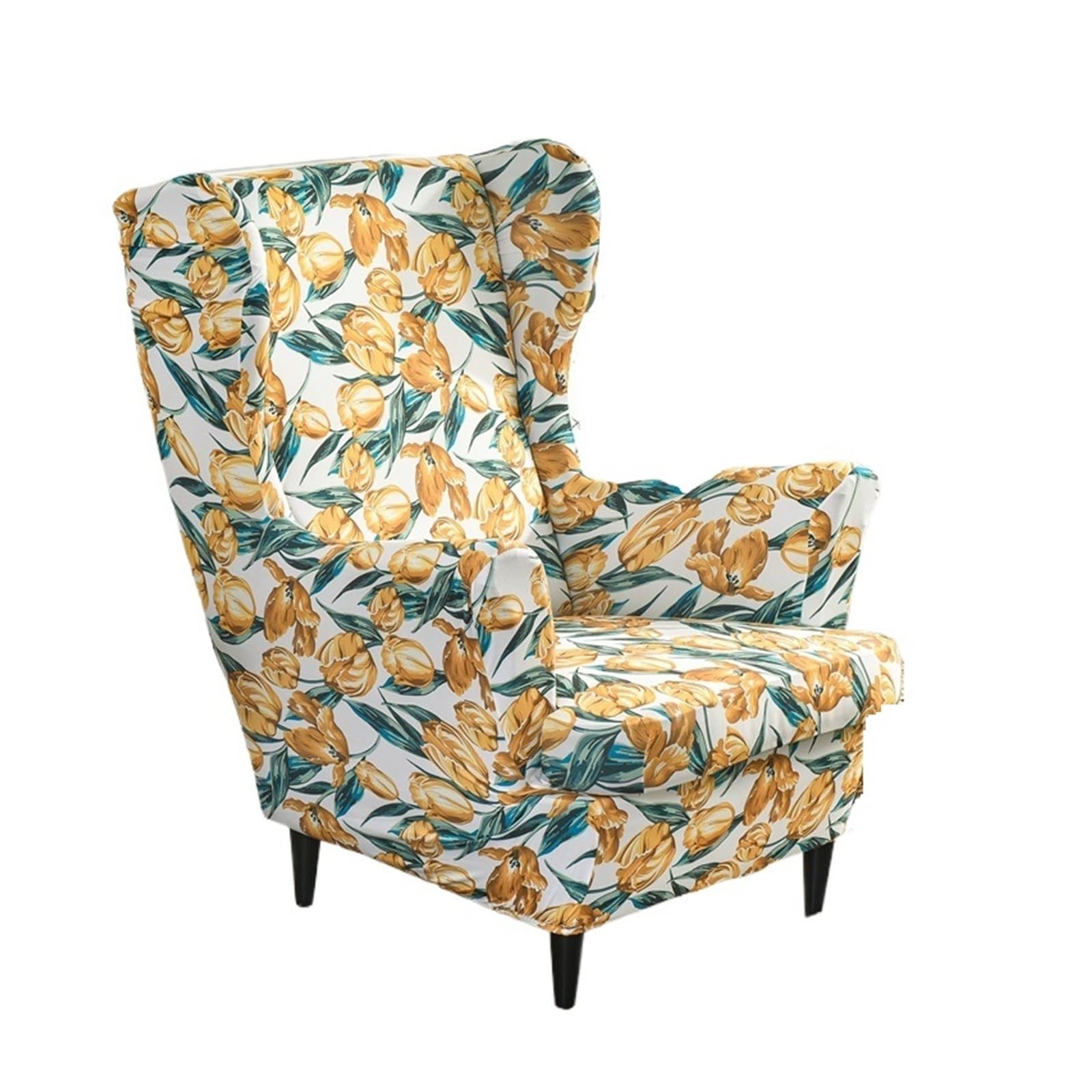 GCYEIDMA Wing Chair Slipcover Wing Chair Cover Stretch Armchair Relax Sofa Slipcovers with Seat Cushion Footstool Covers(A4 wing chair cover)
