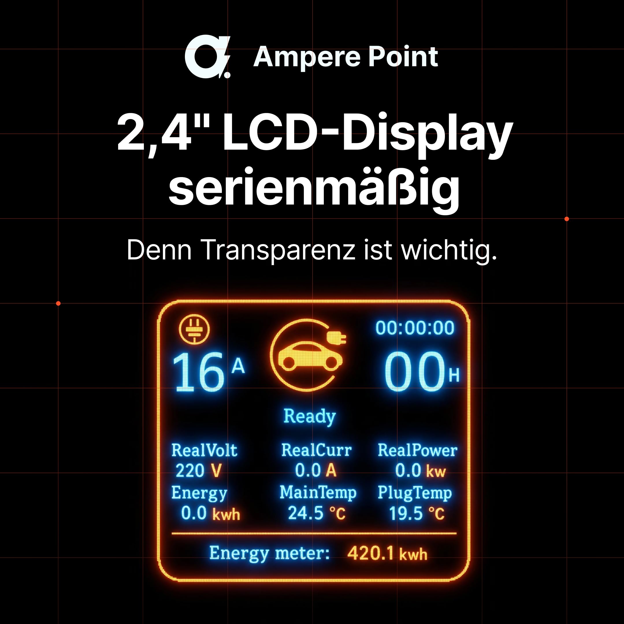 Mobile Wallbox 3,7 kW 16A Typ 2 Ladestation mit Einstellbarer Ladeleistung 6-16A, Ladekabel mit Länge 6 m mit Netzanschluss 230 V, Tragbares EV-Ladegerät für Elektroautos mit Tragetasche