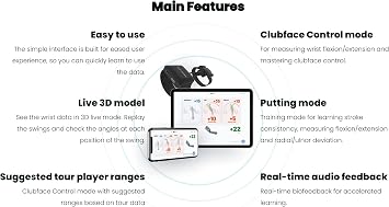 Hackmotion Plus Golf Swing and Wrist Angle Training Aid Provides Real-time Wrist Data to Fix Common Swing Faults and Improve Ball Flight