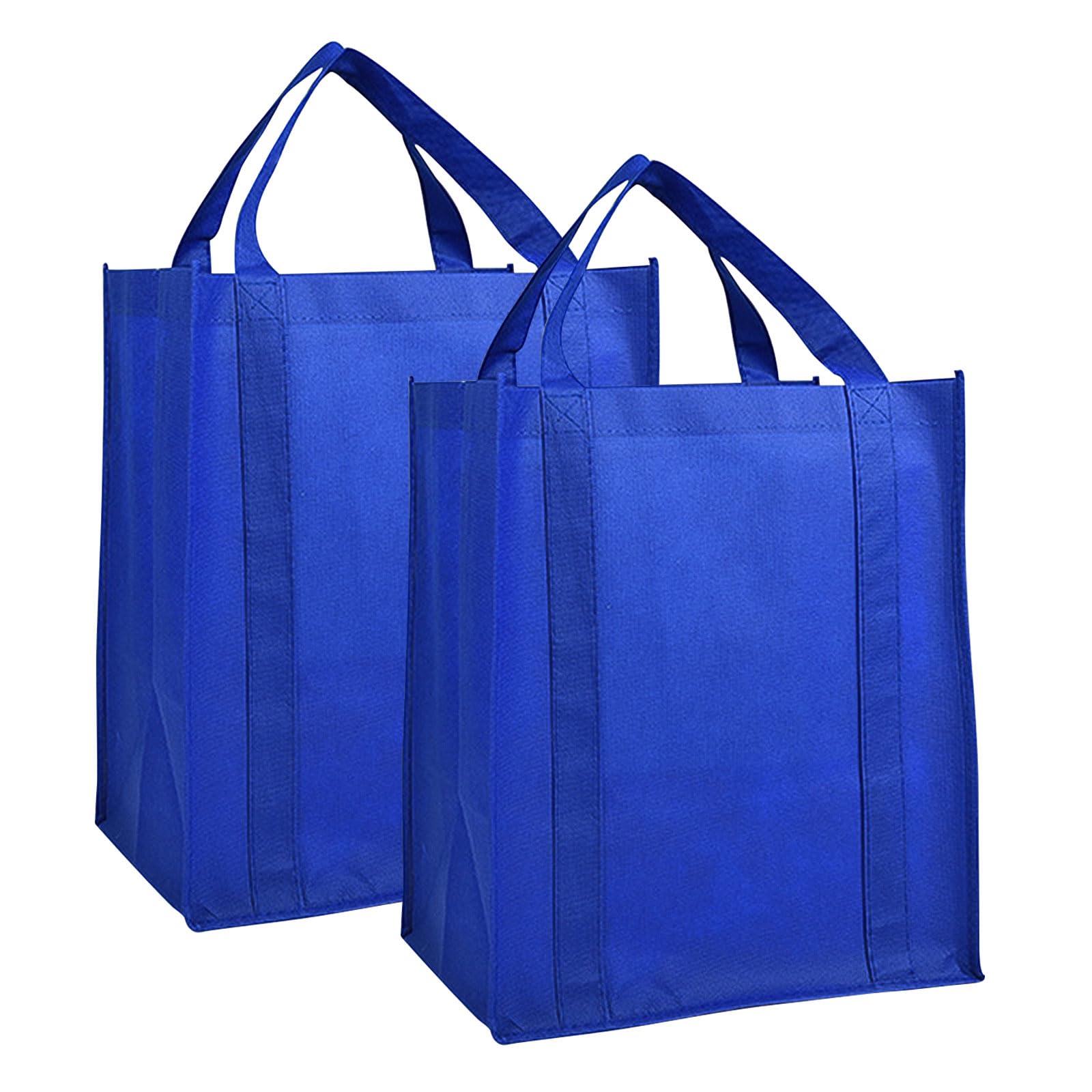 TSHAOUN 2 Piezas Bolsa de Compras Reutilizable, Bolsas de Supermercado Plegable Grande Bolsas No Tejidas con Asa, Bolsas Multiusos para Compras, Picnic, Playa, Viajes, 32 x 38 x 25cm