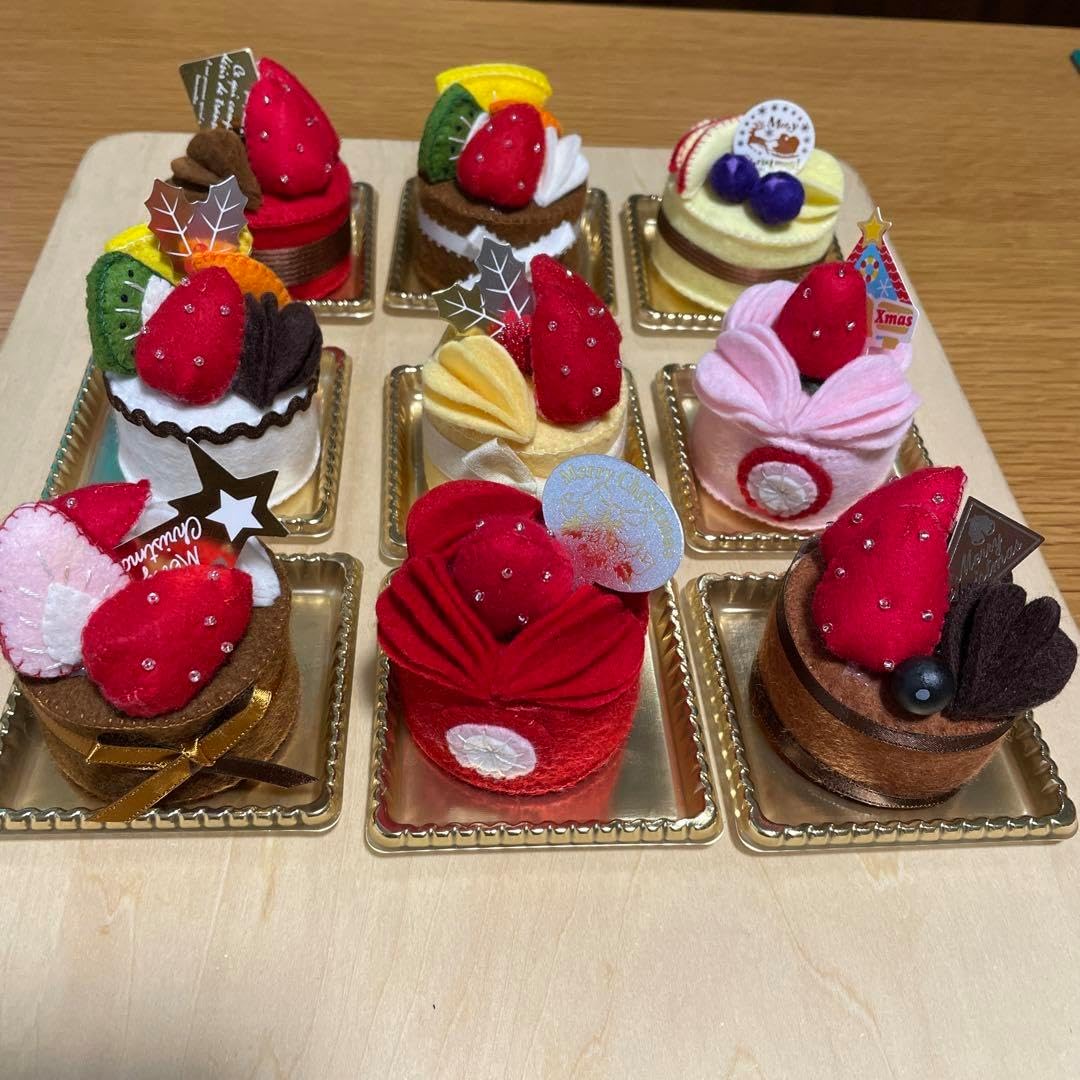 フェルトままごと ケーキ 9個