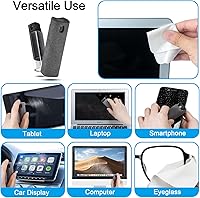 Vista 4 de Paquete de 2 limpiadores de pantalla en aerosol y toallitas para monitor de laptop y pantallas de automóvil, kit de limpieza de niebla de pantalla