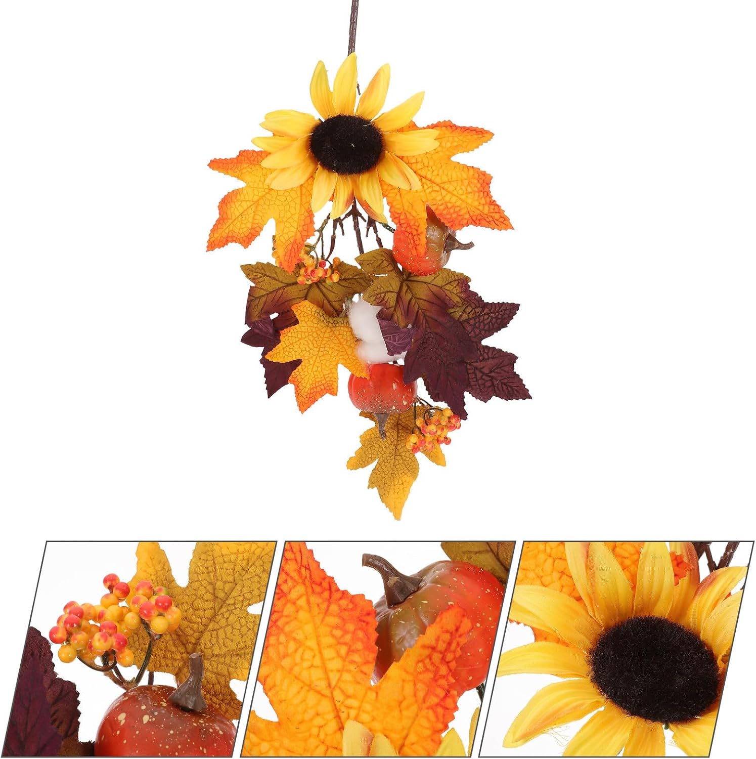 Didiseaon Halloween Autumn Pumpkin Swag for Front Door, Fall Harvest Decor