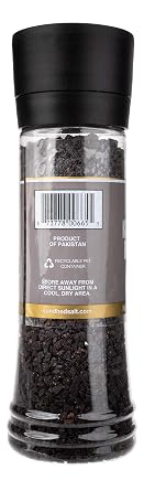 Sundhed Himalayan Black Rock Salt Kala Namak (Course) in Grinder | 390 Grams (13.75 oz) | Natural Vegan Seasoning