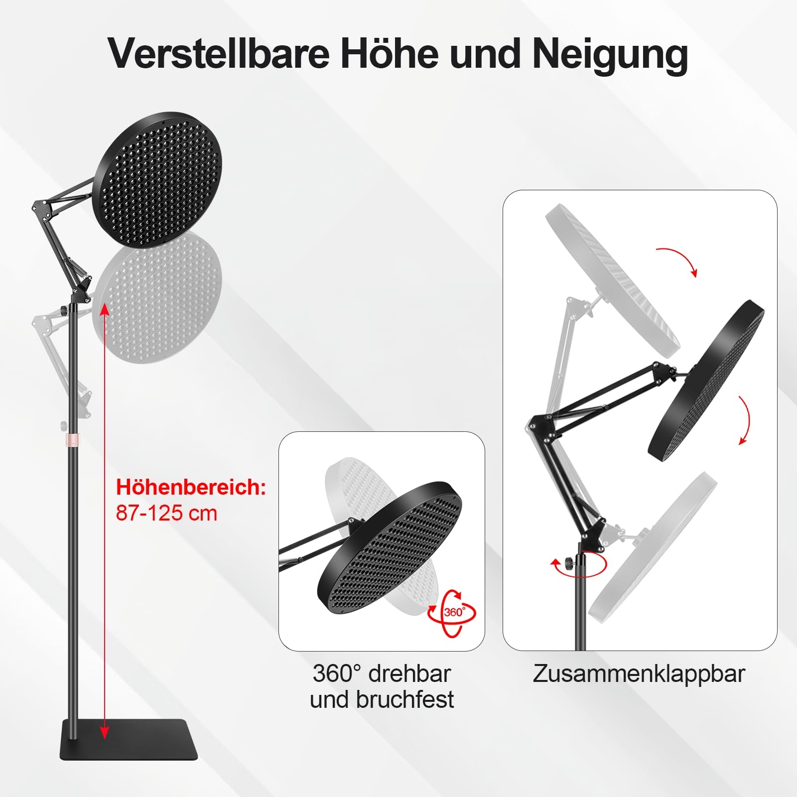 Solarium Für Zuhause, 50w Bräunungslicht Solarium 250 Leds Blaues Licht Gesichtsbräunungslampe, Sonnenlampe Für Gesicht Und Körper mit Verstellbarem Ständer & Sonnenbrille - Blau