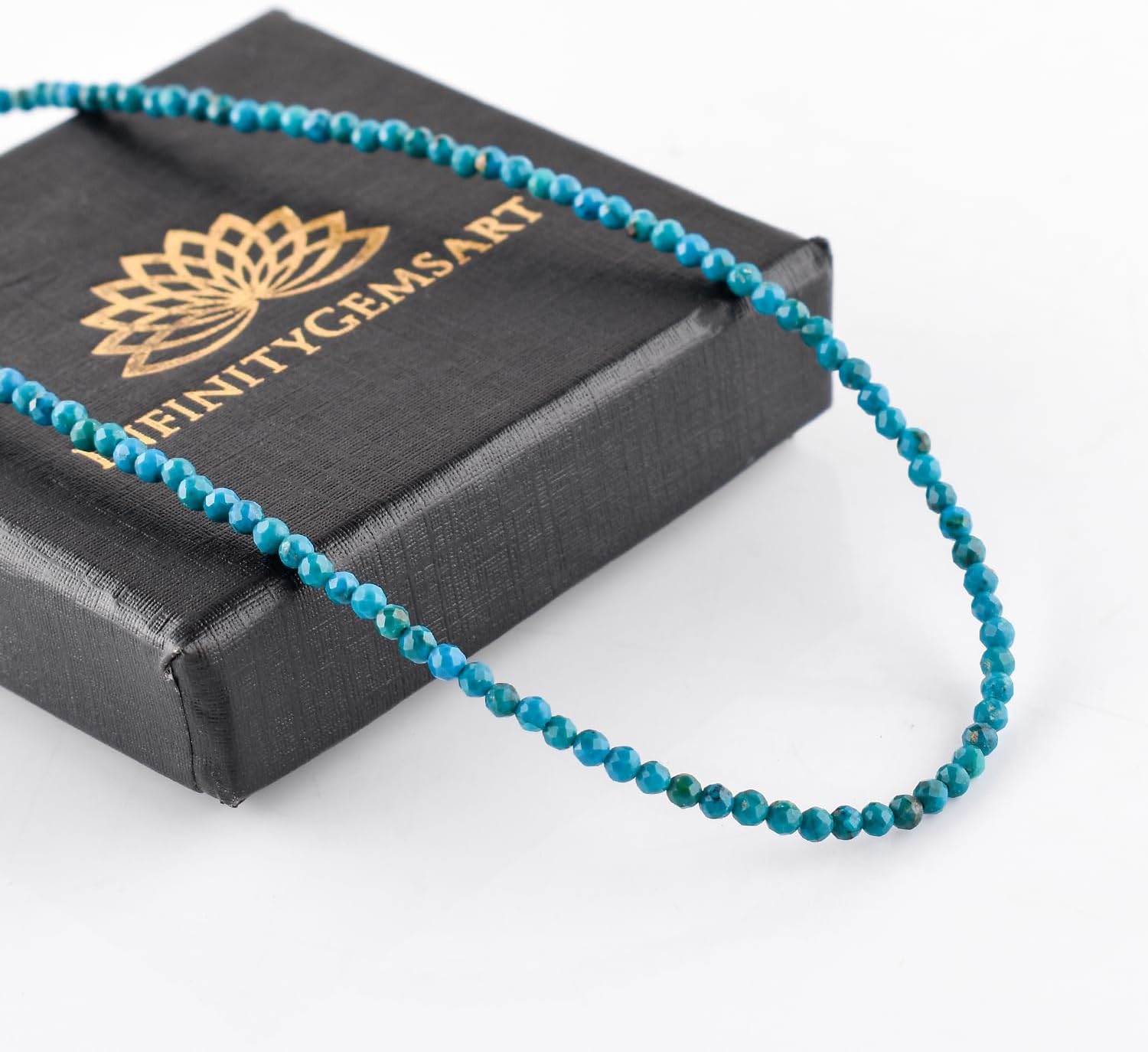 YANARA Natural Choker Necklace For Women Gemstone Full Micro Beads Dainty Jewelry for her, Birthstone, Energy Healing Crystals, Silver Plated Chain 18 inch