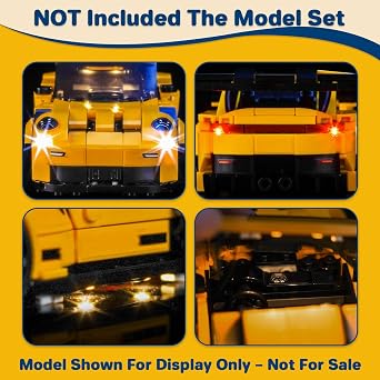 LocoLee Upgraded Version Led Light Set Compatible with Lego 77239 Porsche 911 GT3 RS Super Car Led Decoration Lighting Kit Compatible with Lego 77239 Building Blocks Model,Only Lights Set,No Model [Energy Class A+]