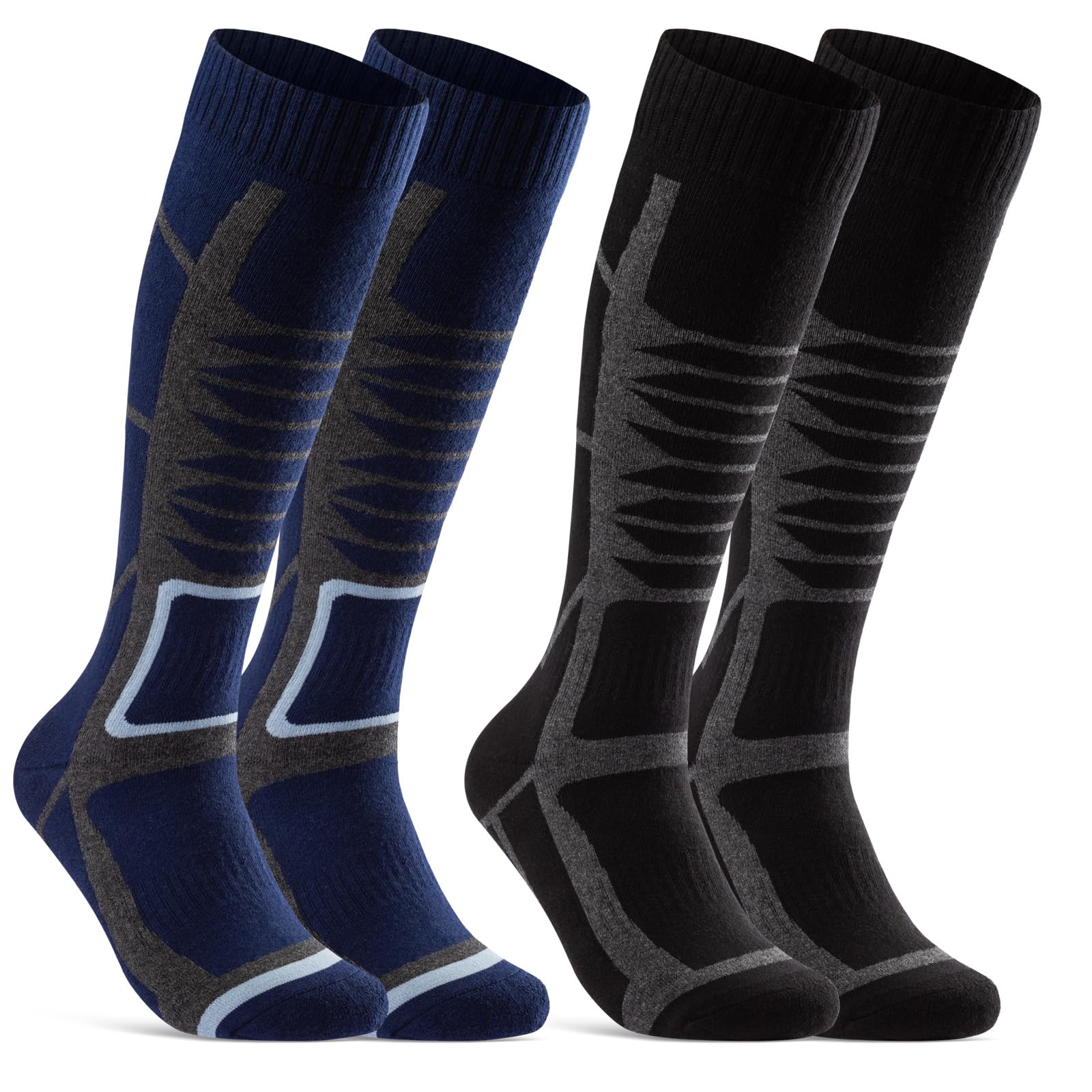 2 Pairs of Ski Socks Men's & Women's Ski Knee Socks