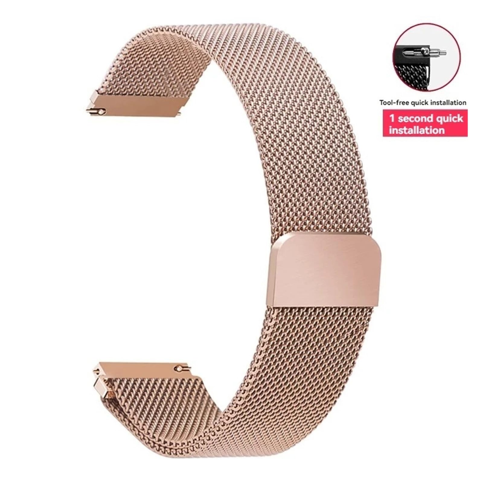 Bracelet de montre magnétique milanais en acier inoxydable à libération rapide pour DW Longines Casio Tissot Huawei Garmin Samsung 20 mm 22 mm
