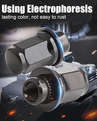 Vista 39 de GAsupply Tuercas de llanta de estilo de fábrica OEM de 14 x 2, 24 piezas de una sola pieza cromadas grandes tuercas de asiento de bellota de 2