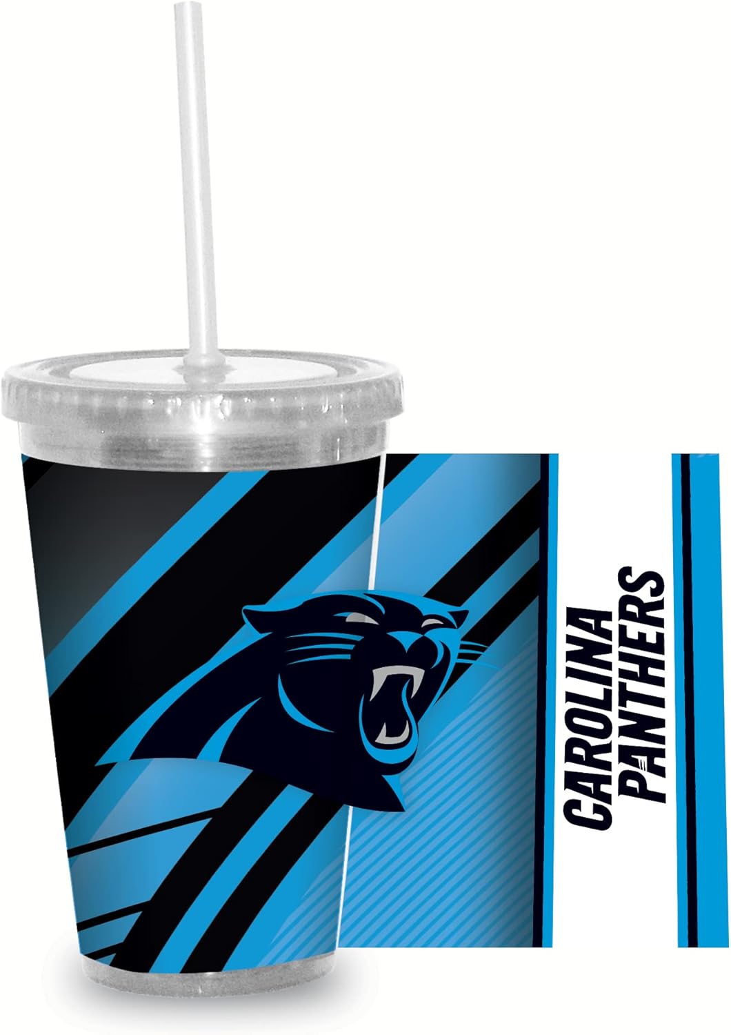 NFL Football 16oz Clear Tumbler W/Straw for NFL Fans