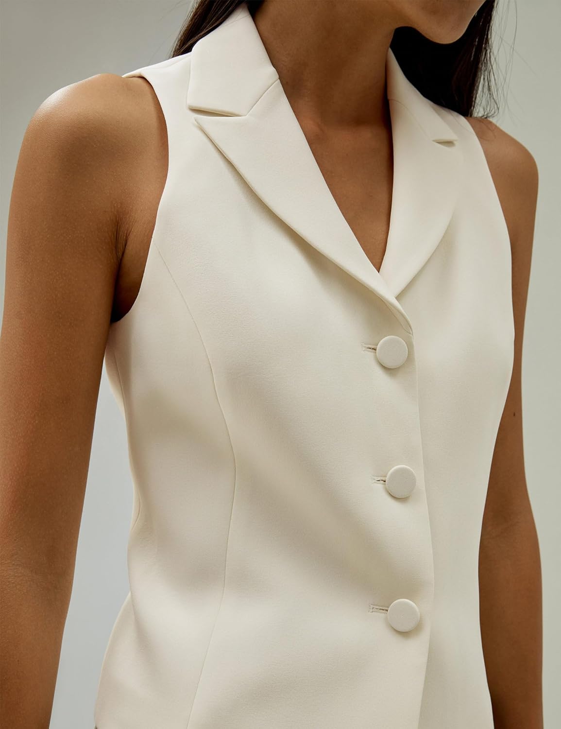 LilySilk Women 100% Silk Blazer Vest Lapel Shawl Neck Slim Fit Business Silk Top Outwear Coat For Ladies Work Casual