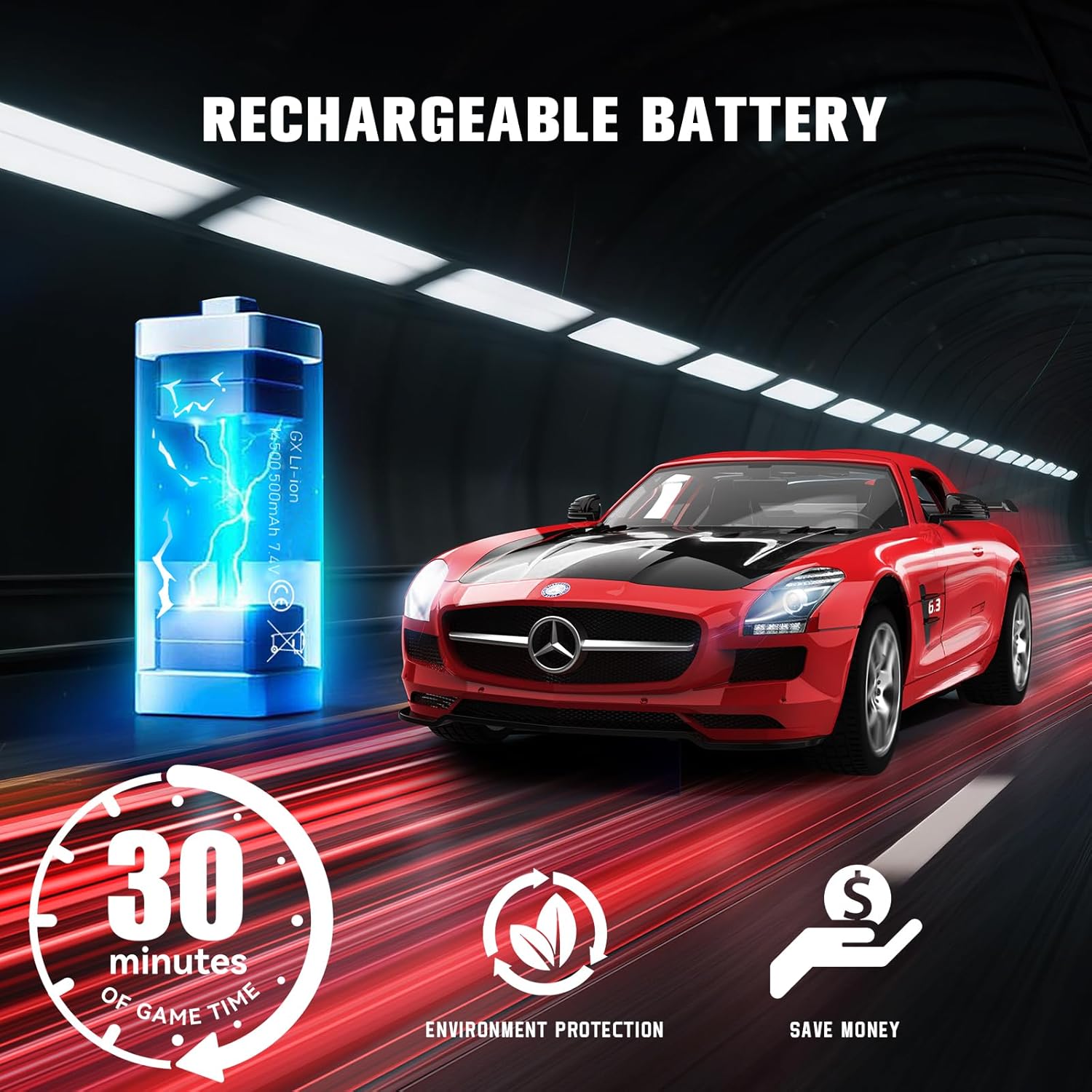AEROQUEST Remote Control Car Officially Licensed Mercedes-Benz AMG GT 1:14 RC Race Car for Boys Girls Birthday Gift (red)