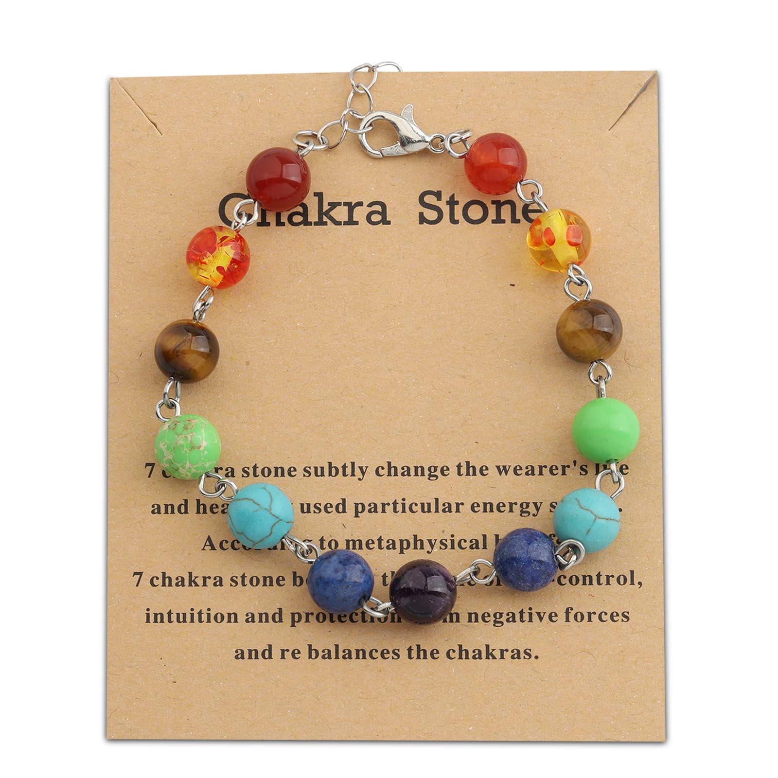 GenericHealing Chakra Stones Bracelet Energy Protection Bracelet Spiritual Gifts For Yoga Meditation Anxiety relief Jewelry Reiki Stone Bracelet