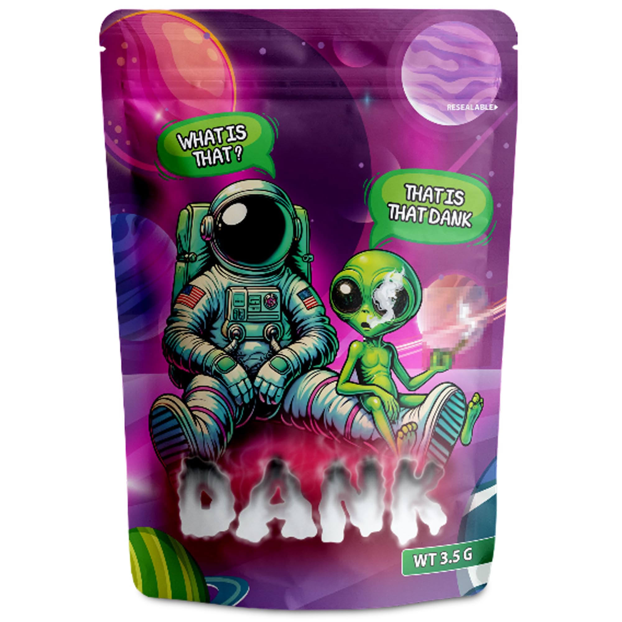 100 Pcs Cali Packs 3.5g Bag Mylar Storage Bags, Ziplock Smell Proof Pouches 12 cm x 10 cm, 3.5g Reusable Baggies for Snack, Candy Cookies Stand up pouches (Dank) โ image 1