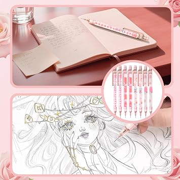 Cute Pink Coquette Peach Mechanical Pencil Set