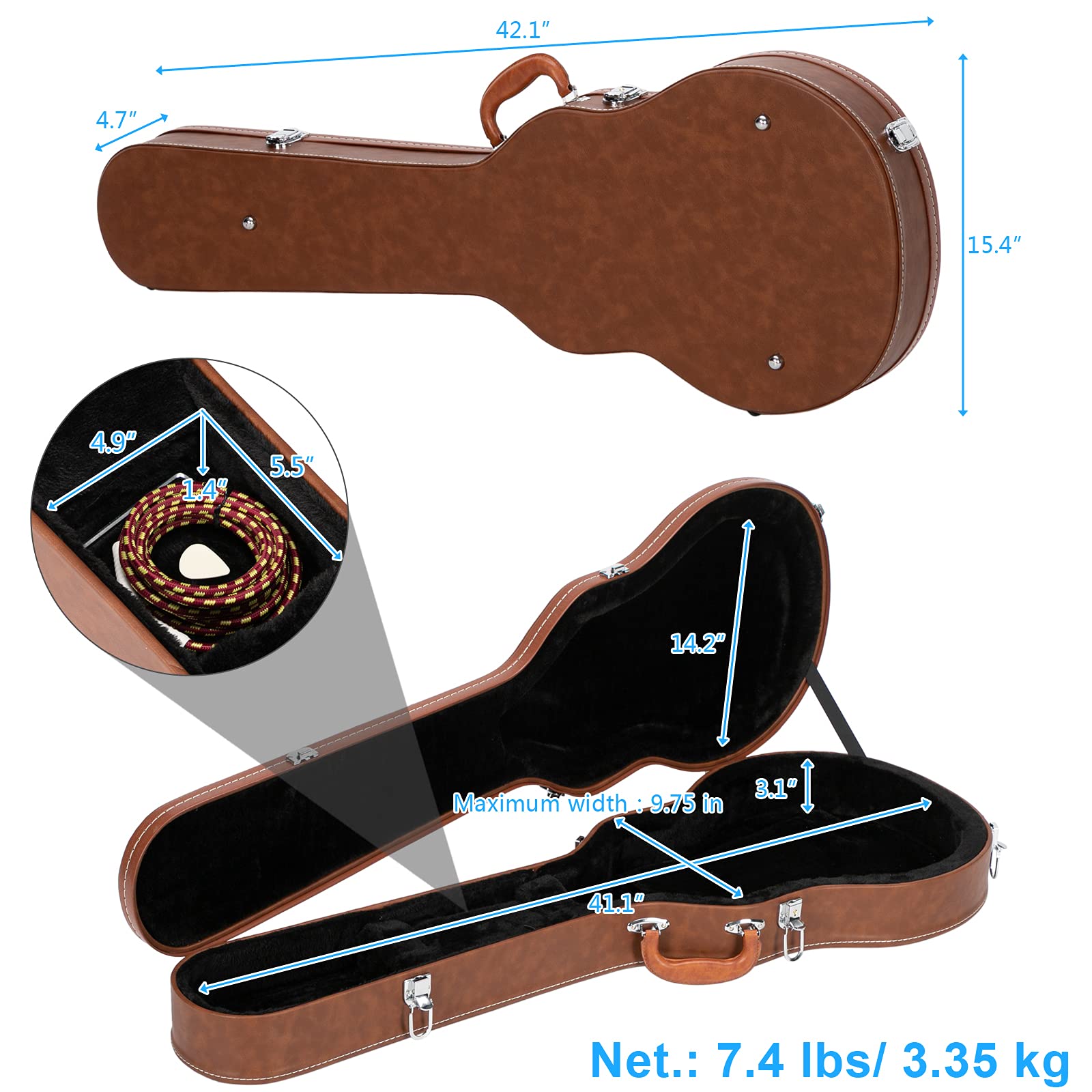 Amazon.com: Ktaxon Electric Guitar Hard Case, Wooden Hard