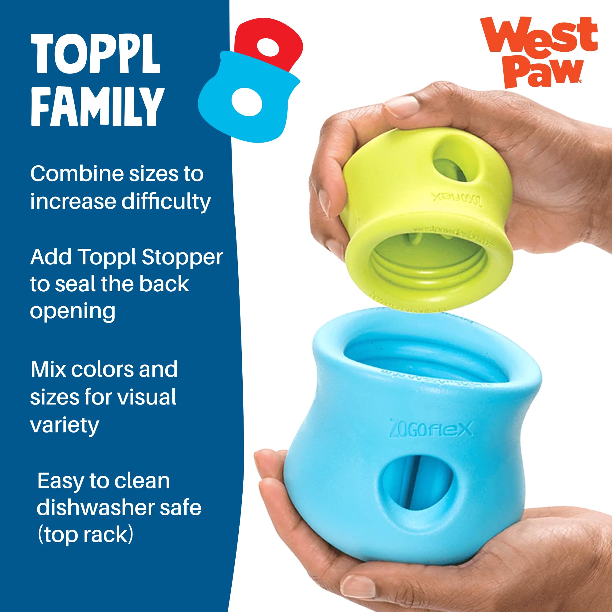 Zogoflex West PAW JUGUETE TOPPL L 10 cm mandarina