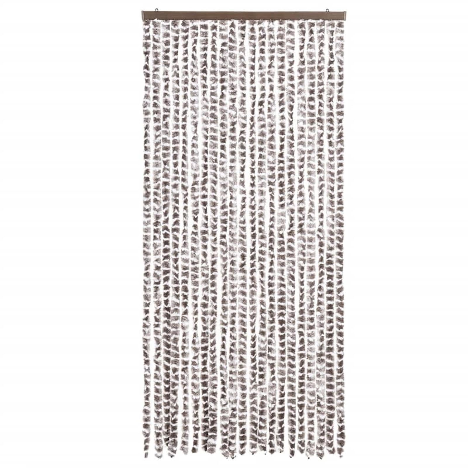 JUDYY Tenda Antimosche Tortora e Bianca 90x200 cm in Ciniglia,Tenda Antimosche per Finestre e Porte Leggera Resistente all'Acqua Silenziosa Zanzariera Antiisetti-377404