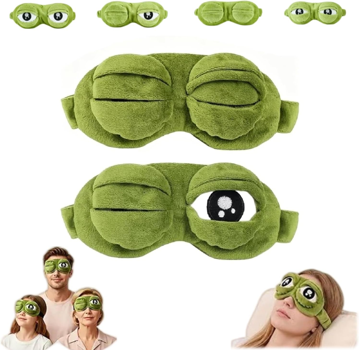 3D Frog Eye Mask,Soft,Adjustable Eyelids for All Groups of People (2 Pcs)