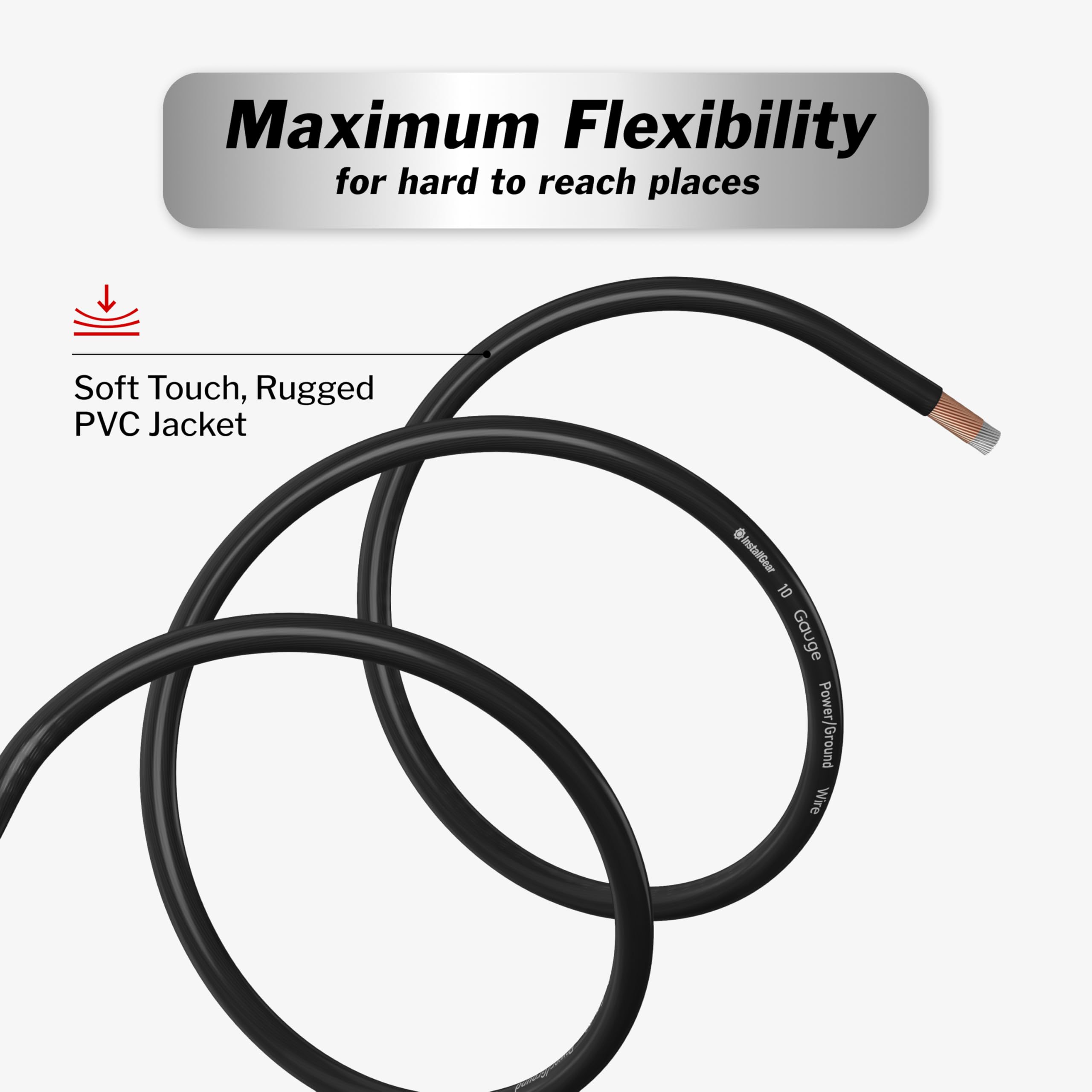 Amazon.co.jp: InstallGear 4ゲージブラック25 ft電源/アース線 – OFC