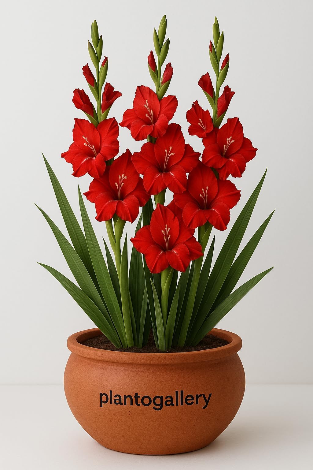 PLANTOGALLERY Gladiolus Double Petal Imported Flower Bulbs (Red) - Pack of 10 Bulbs
