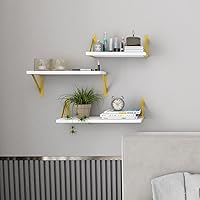 Vista 35 de YGEOMER Estantes flotantes para pared, diferentes tamaños, estantes de pared grises desgastados para sala de estar, baño, dormitorio, cocina