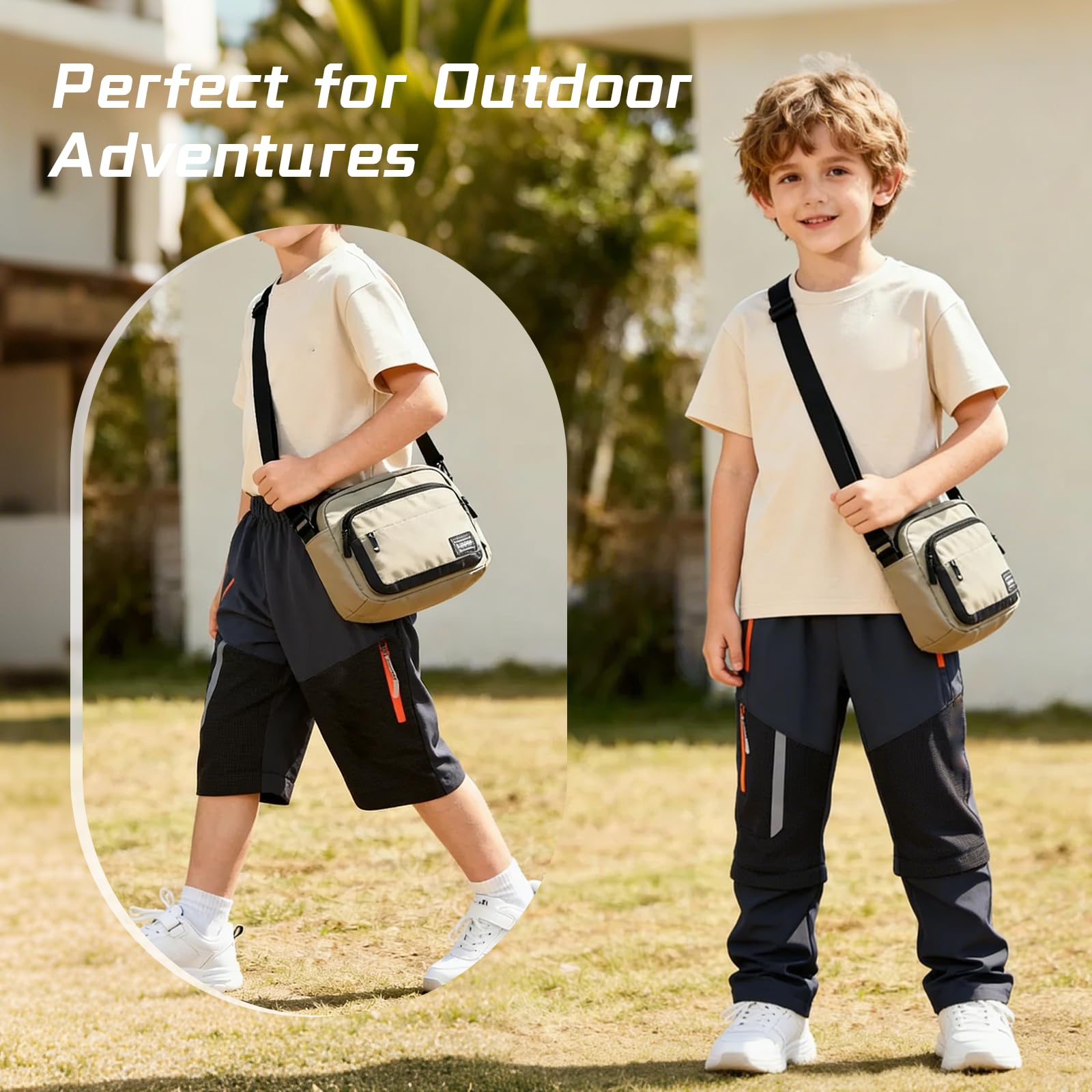 SUKUTU Pantalones 2 en 1 con Cremallera para niños y niñas Senderismo de Verano Convertibles Secado rápido Pantalones Cortos
