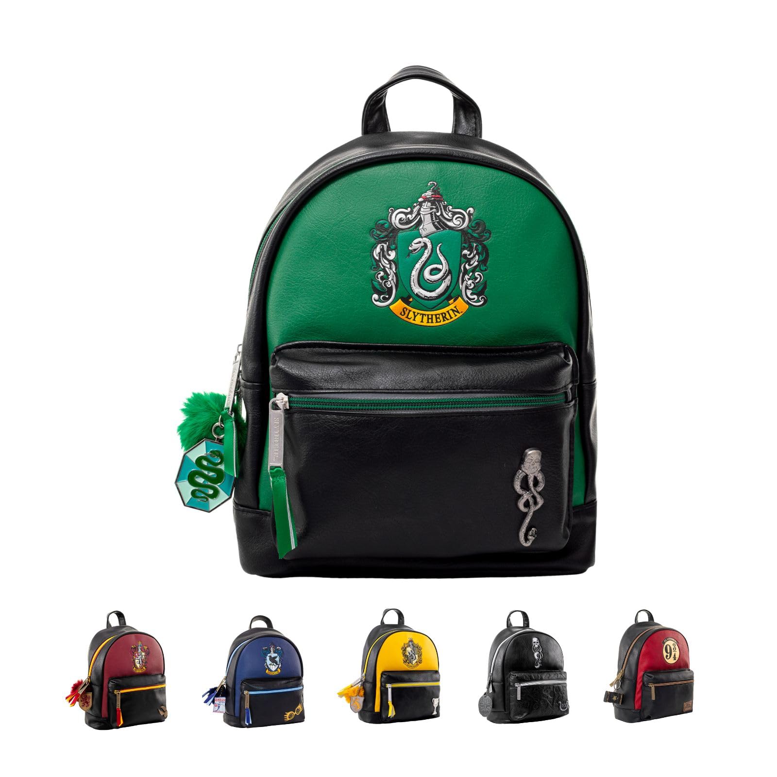 Pyramid International Slytherin Harry Potter (Slytherin) Fashion Backpack - Luxury Faux Leather, Unique Lining, Matching Zipper Accessory, Inner & Outer Pockets, Sleek & Stylish