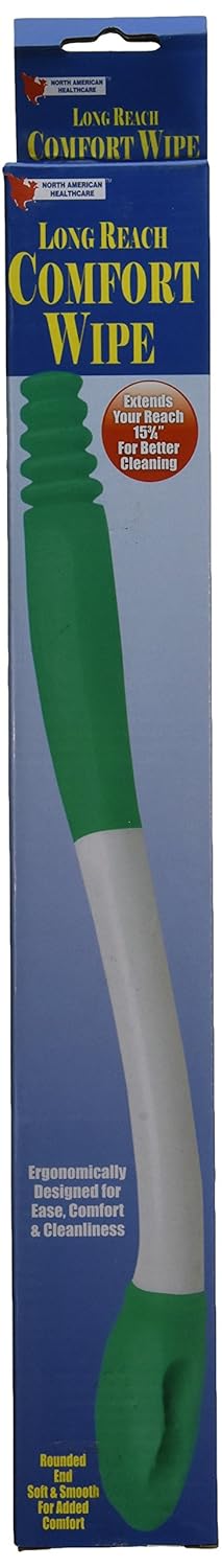 Jobar Long Reach Comfort Wipe, White & Teal : Health & Household