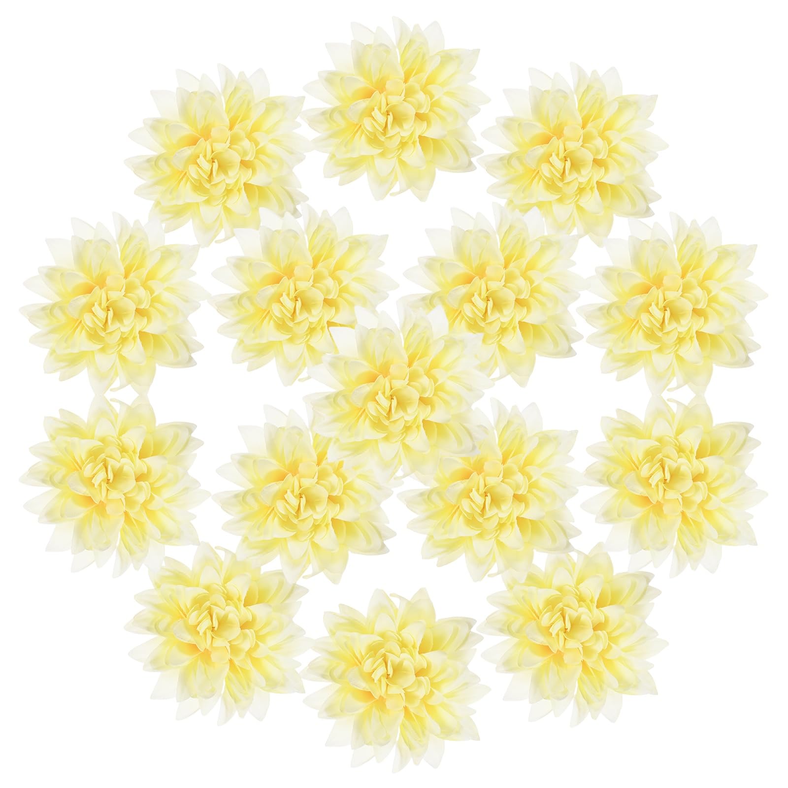 M METERXITY 15-Pack Artificial Flowers Bulk 3.54inch/90mm, Champagne