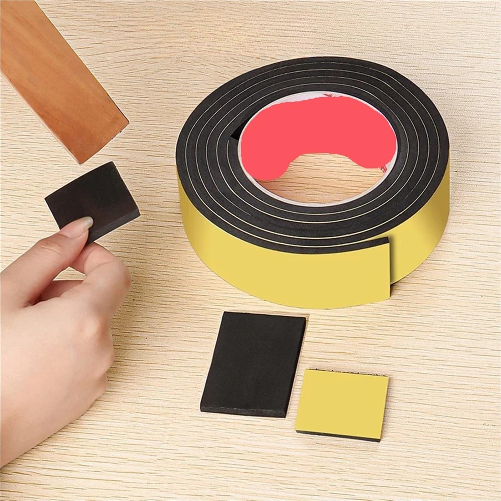 Felt Strips with Adhesive Backing Self Adhesive Felt Tape Foam Seal Strip 10-40MM car Foam pad Sound Insulation Buffer Anti-Collision Foam Tape(5M_5MM_10MM)