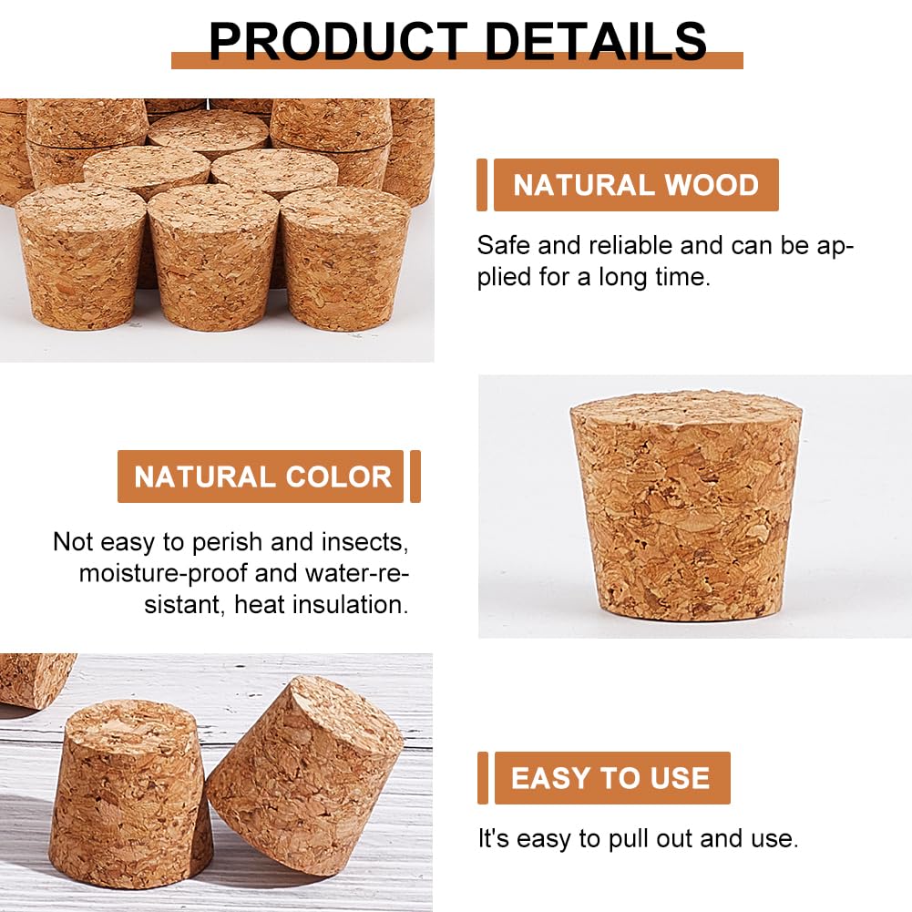 20 Bouchons En Liège Coniques 2.7-3.4 Cm – Bouchons Naturels Pour Bouteilles De Vin, Bière, Huile Et DIY Artisanat
