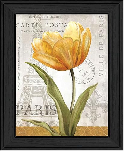 Unknown1 Golden Flower Artisan Ed Wargo Ready to Hang Enmarcada Amarillo Verde Gris Negro Rectángulo tradicional