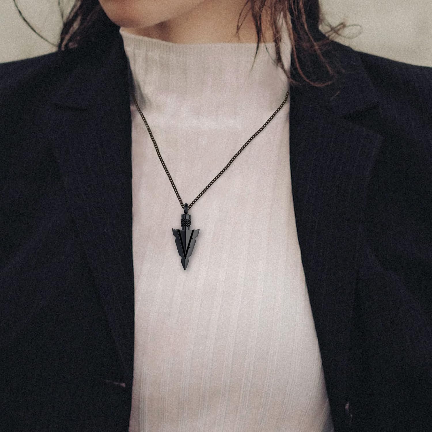 Spearpoint Arrowhead Urn Neckalce for Ashes Tribal Ash Holder Cremation Keepsakes Memorial Pendant Jewelry - Image 5