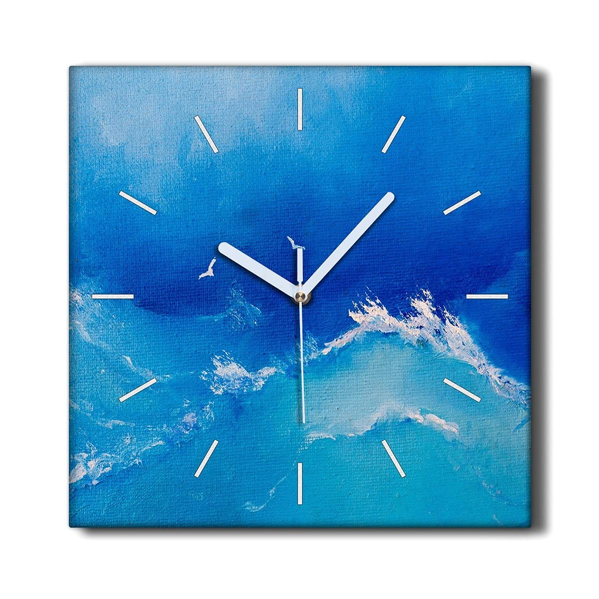 Horloge murale le salon et la chambre déco nature oiseaux marins toile silencieuse 30x30