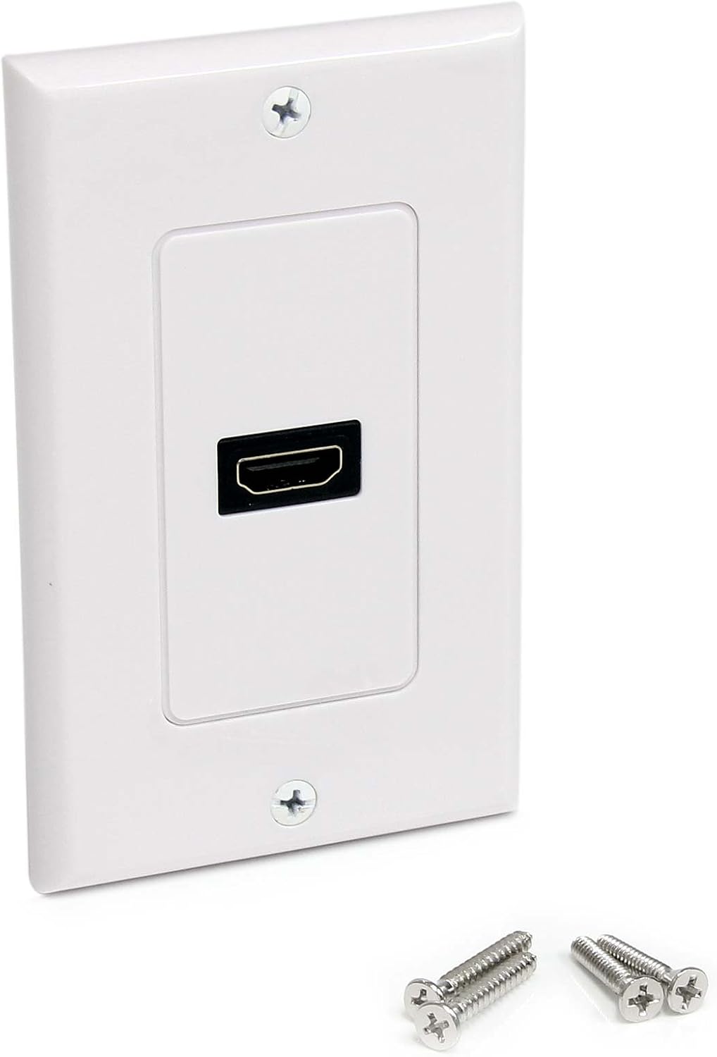 StarTech.com Single Outlet Female HDMI Wall Plate White - Wall mount plate - white - HDMIPLATE