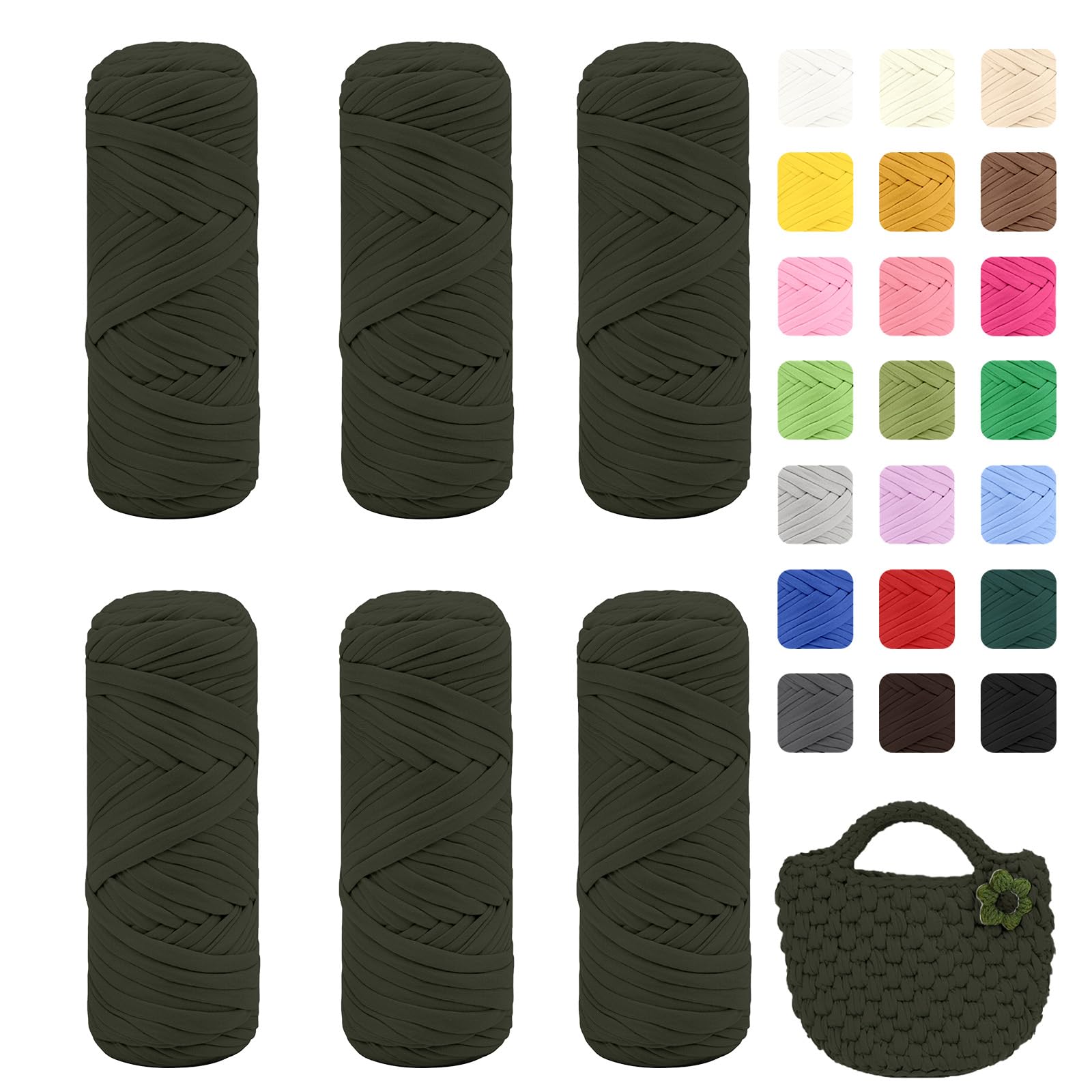 Maxee 400g T-Shirt Garn – 2 er Pack (je 200g/75m), Weiches Beilaufgarn zum Häkeln & Stricken – Farbintensiv & pflegeleicht, Ideal für Häkeltaschen/Körbe/Teppiche DIY Projekte, Handarbeiten und Deko