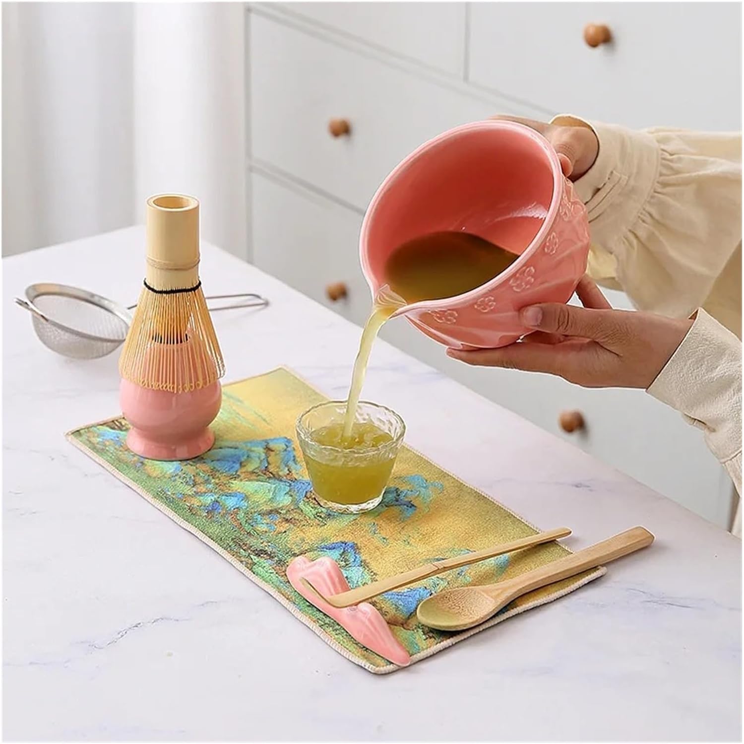 Matcha Set, Bowl, Tea Whisk Holder, Mixer, For Lovers, Preparation Tools(VIOLET/紫罗兰)