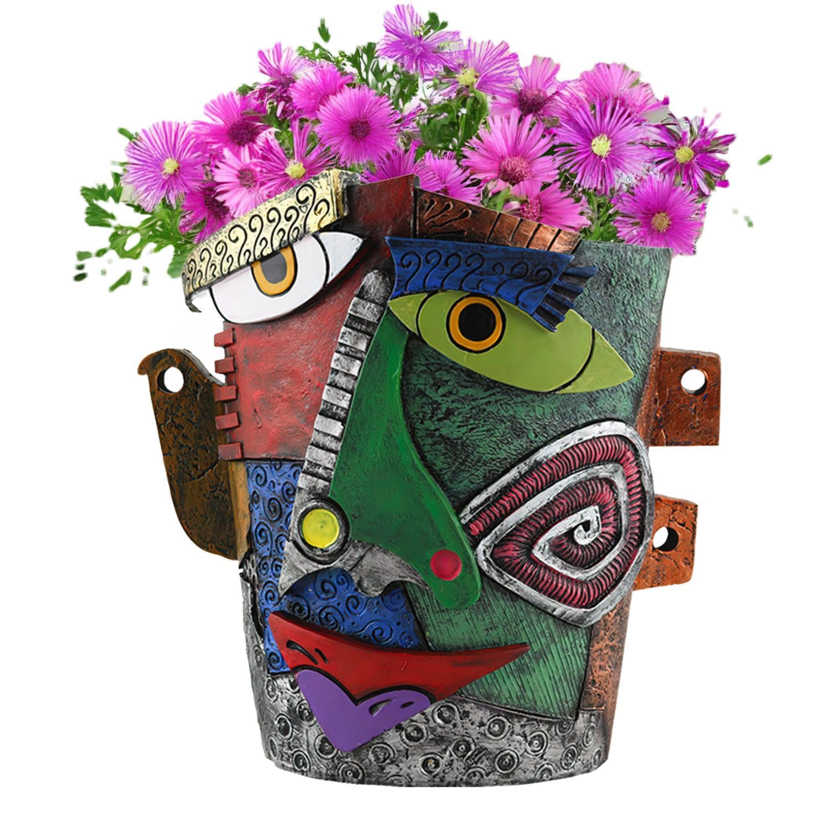 Vaso Da Fiori Con Viso Di Bellezza Astratto, Contenitore Per Piante In