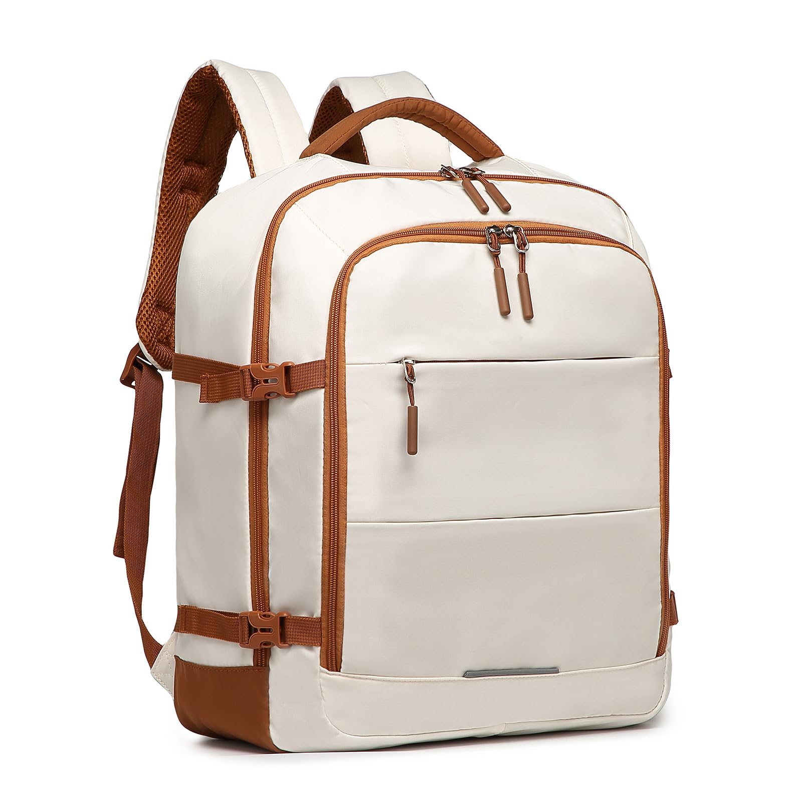 Kono Sac de Cabine 45x36x20 pour Easyjet Sac de Voyage sous Le siège 30L Bagage à Main Sac de Week-End Sac à Dos pour Ordinateur Portable résistant à l'eau (Beige/Brun)