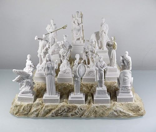 Set Todos Los 12 Dioses Olímpicos del Monte Olimpo Alabastro Estatuas Griegas 6.69''