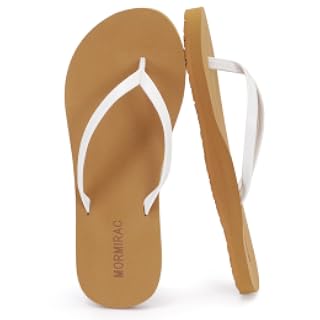 MORMIRAC Sandalias de cuero delgadas para mujer | Cómodas sandalias de esterilla de yoga para la playa, junto a la piscina, elegantes, sin cordones y uso casual de verano
